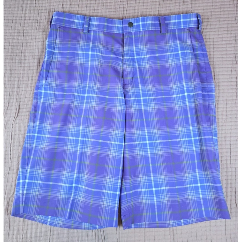 Nike Golf Tour Performance Men's Dri-Fit Shorts Size‎ 33 Purple/Blue Plaid
